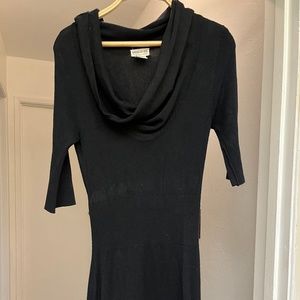 Black cowl neck sweater dress